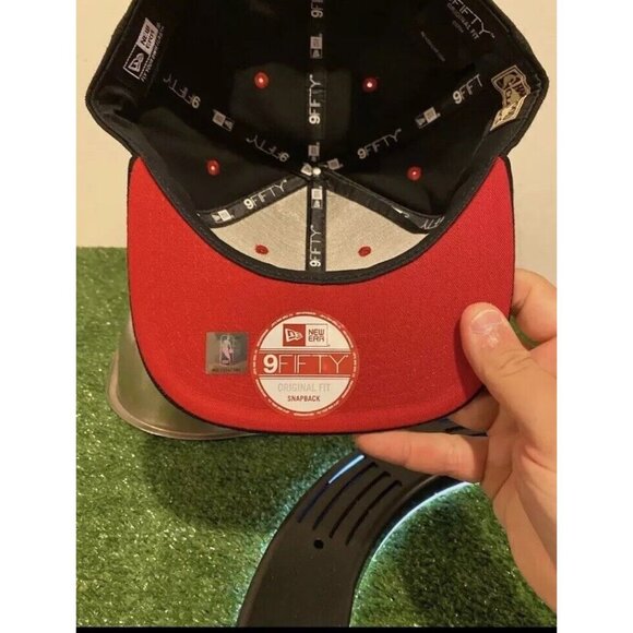 Chicago Bulls hat cap snap back black red New Era 9Fifty aztec basketball mens - Picture 8 of 12